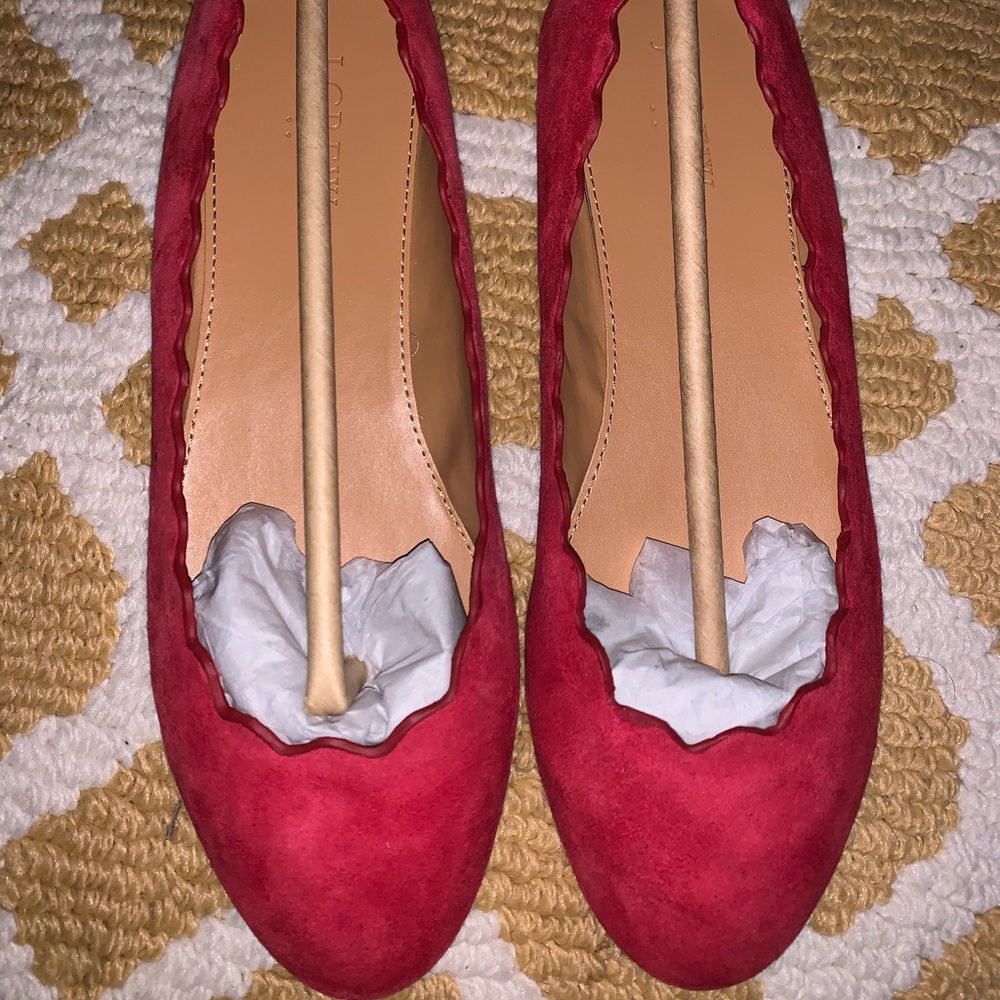 COPY - J.Crew scalloped suede flats